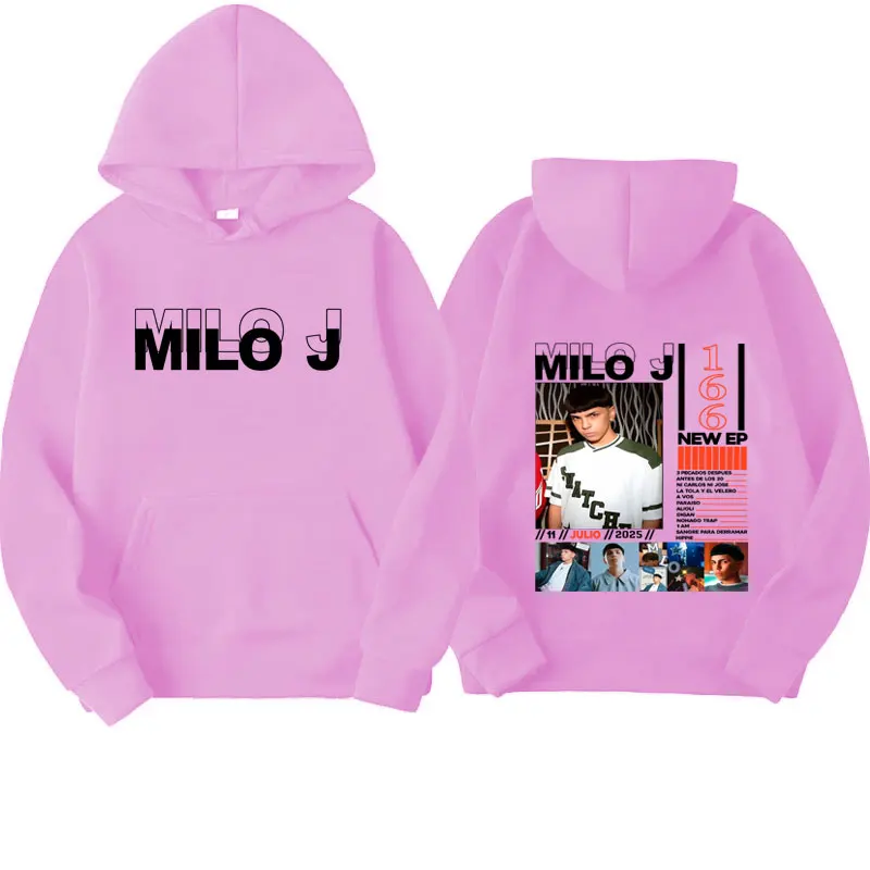 مغني الراب ميلو J 511 ألبوم الموسيقى Merch الجمالية هوديي غير رسمي الرجال النساء الهيب هوب Y2k كم طويل البلوز الرجال البلوفرات الموضة
