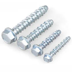 10Pcs Self Tapping Screws Set Hexagonal Self Cutting Anchor Bolt Concrete Cement Self-cutting Screw Expansion Nail Screws Kit M6