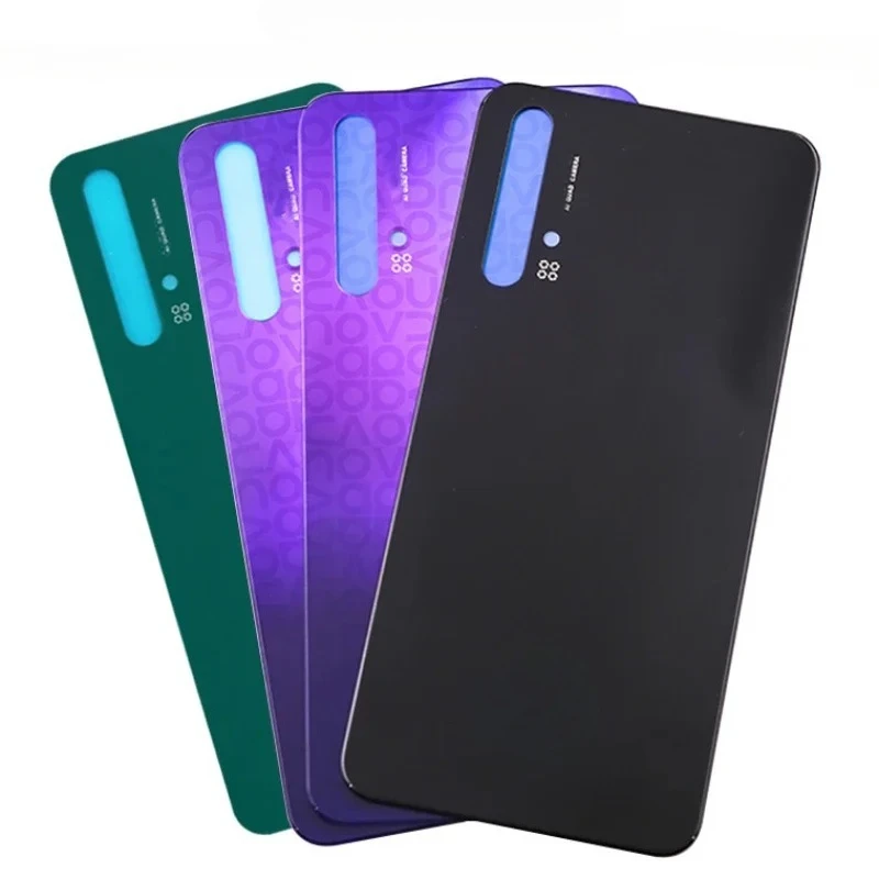 For Huawei Nova 5T Battery Back Cover Rear Door 3D Glass Panel Glass Housing Case Nova5T Camera Glass Lens Adhesive Replace