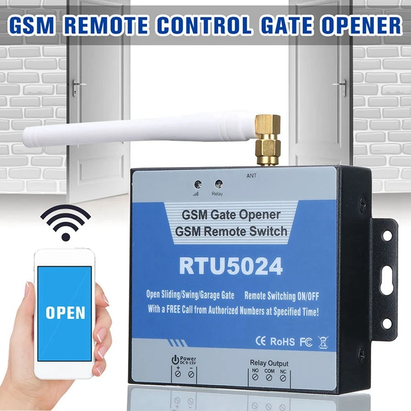 2X RTU5024 GSM Gate Door Opener Relay Switch Mobile Phone Door Remote Controller 850/900/1800/1900Mhz