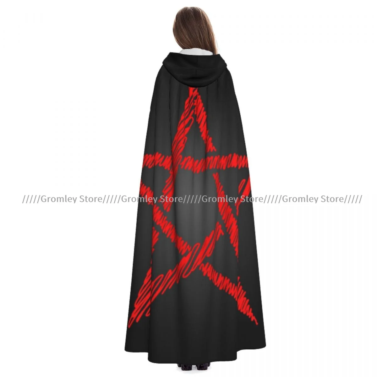 

Pentagram Magic Casting Ring Witch Cloak Halloween Cosplay Costume Adult Unisex Cloak Retro Ages Cape