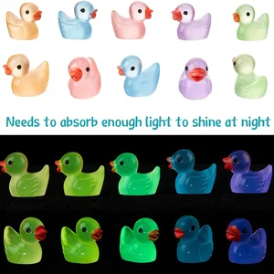 Luminous Mini Ducks Moss for Home Decor, MicrosandScape, Duck Miniature stickers, Fairy Garden Access, shine in the dark, 200 pcs, 100 pcs, 50pcs 8 Main Fairy Sales for Decoration - №4