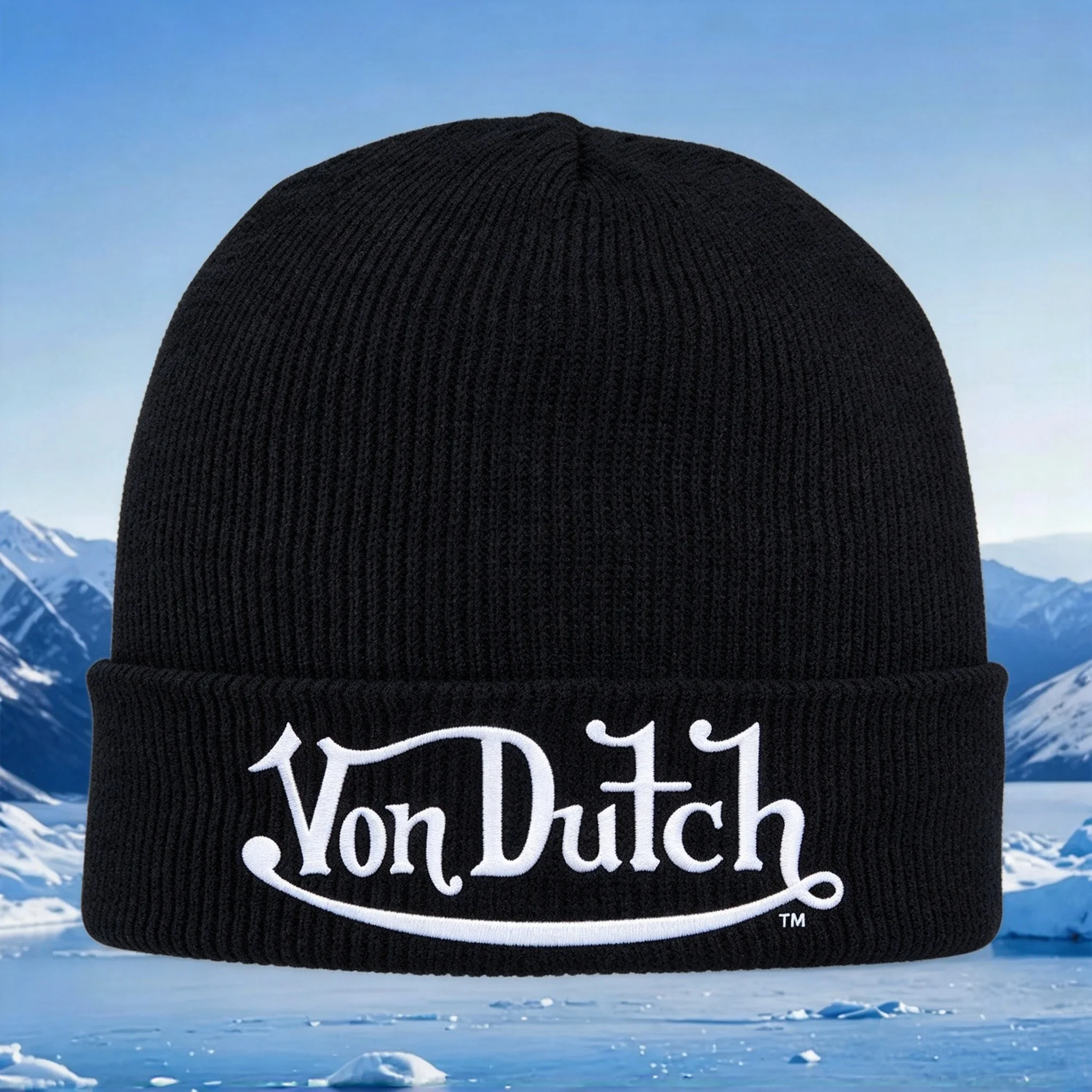2026 Men Women Winter Knit Beanie Hat Retro Gothic Script Printed fabric Cap Daily Outdoor Casual Warm Headwear