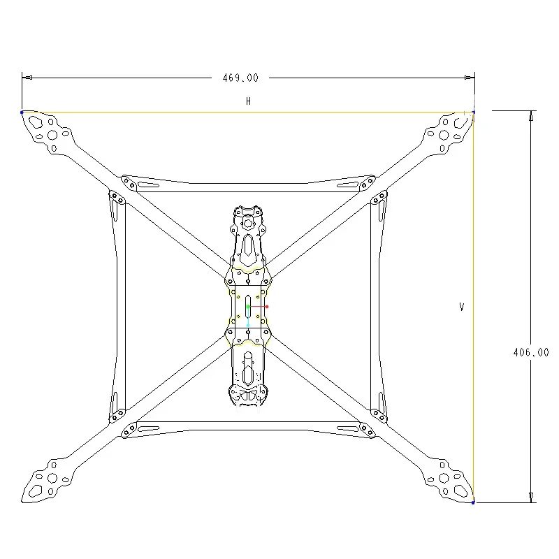 Mark4 13 Inch V2 Version Carbon Fiber Rc Racing Fpv Crossing Drone Frame Fpv Crossing Captain Endurance Heavy Load Frame