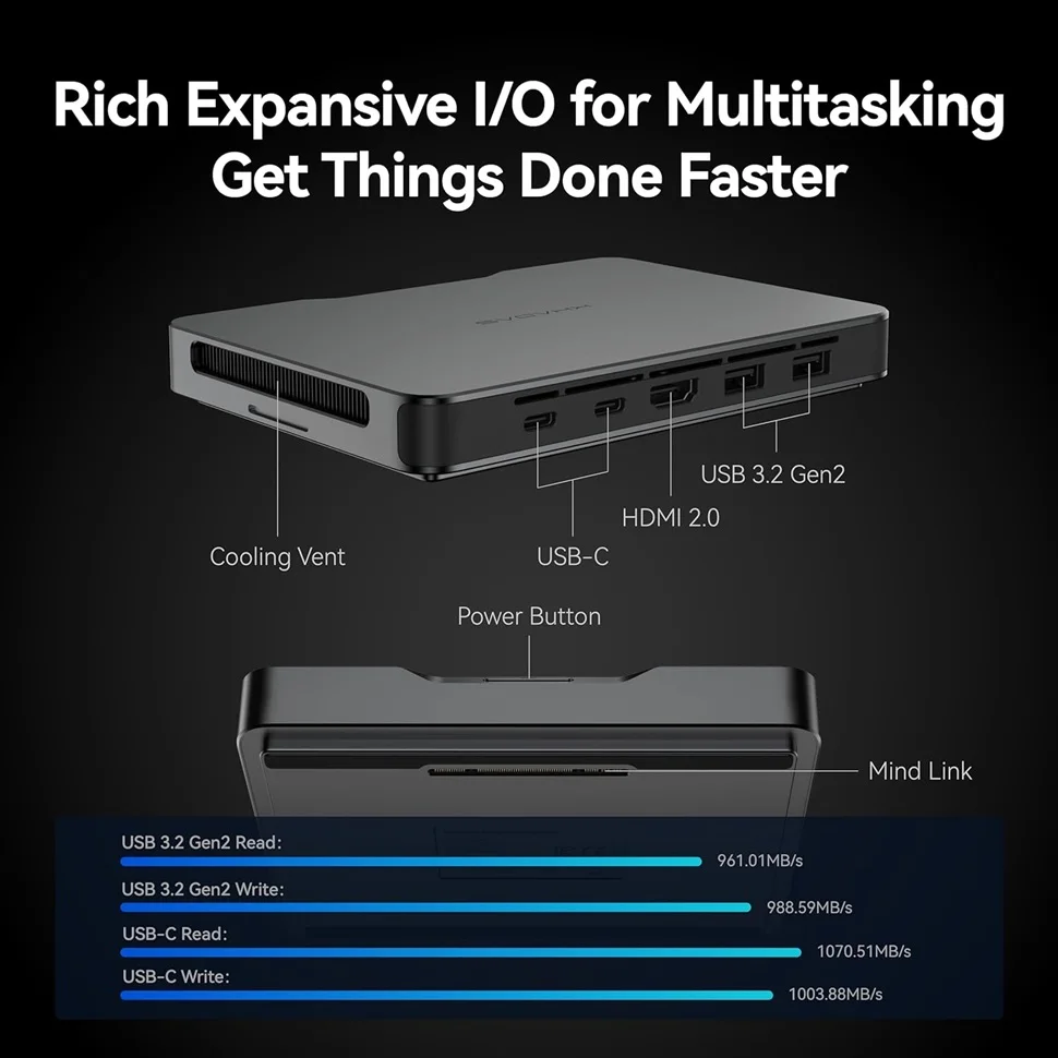 Imagem -04 - Khadas Mind-computador Micro Desktop Mini pc Intel Core I71360p 5.0ghz Bateria de Espera 5.55wh 32gb Mais 1tb Wifi 6e Bt5.3