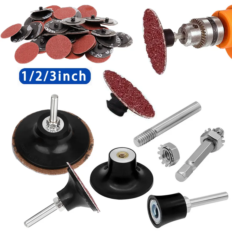 

1/2/3-inch Electric Drill Grinding Lock Sandpaper Grinding Discs Rotating Spiral Polishing Sand Cloth Torque Sand Discs Set