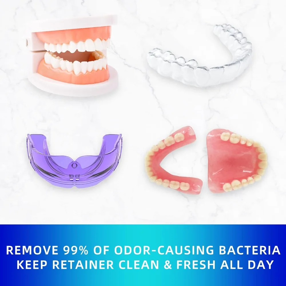 Professional Dental Retainer & Denture Cleaner Tablets 36 Count One Month Supply for Daily Cleaning of Aligners Night Guards Mouth Guards False Teeth Removes Stains Plaque Odor Whitening Solution for Fresh Breath and view 4