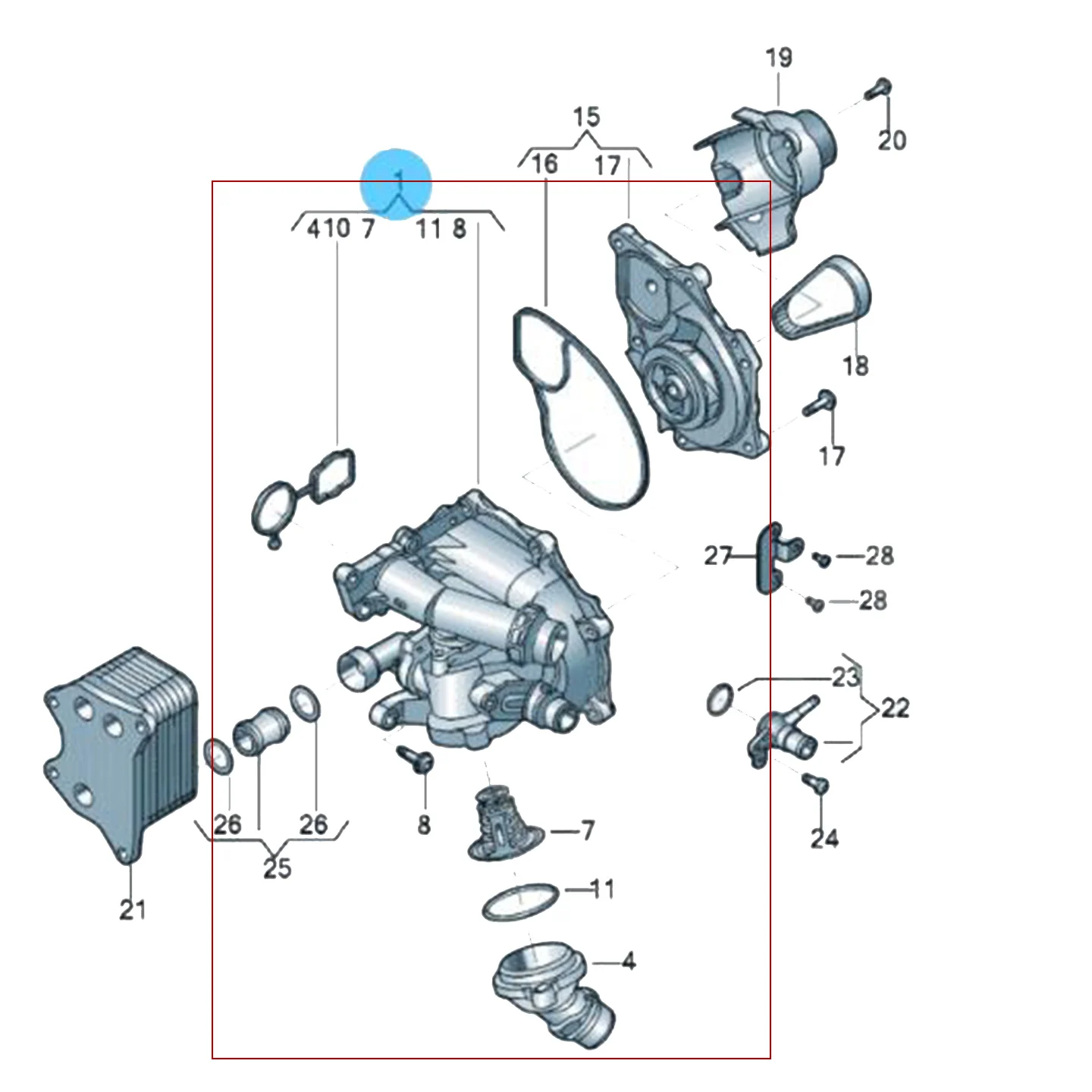 06K121111M Hochwertiges EA888 Motor Mechanisches Wasserpumpen-Thermostatgehäuse für Audi A3 A4 TT für VW Jetta Beetle Passat B8 – Detail 1
