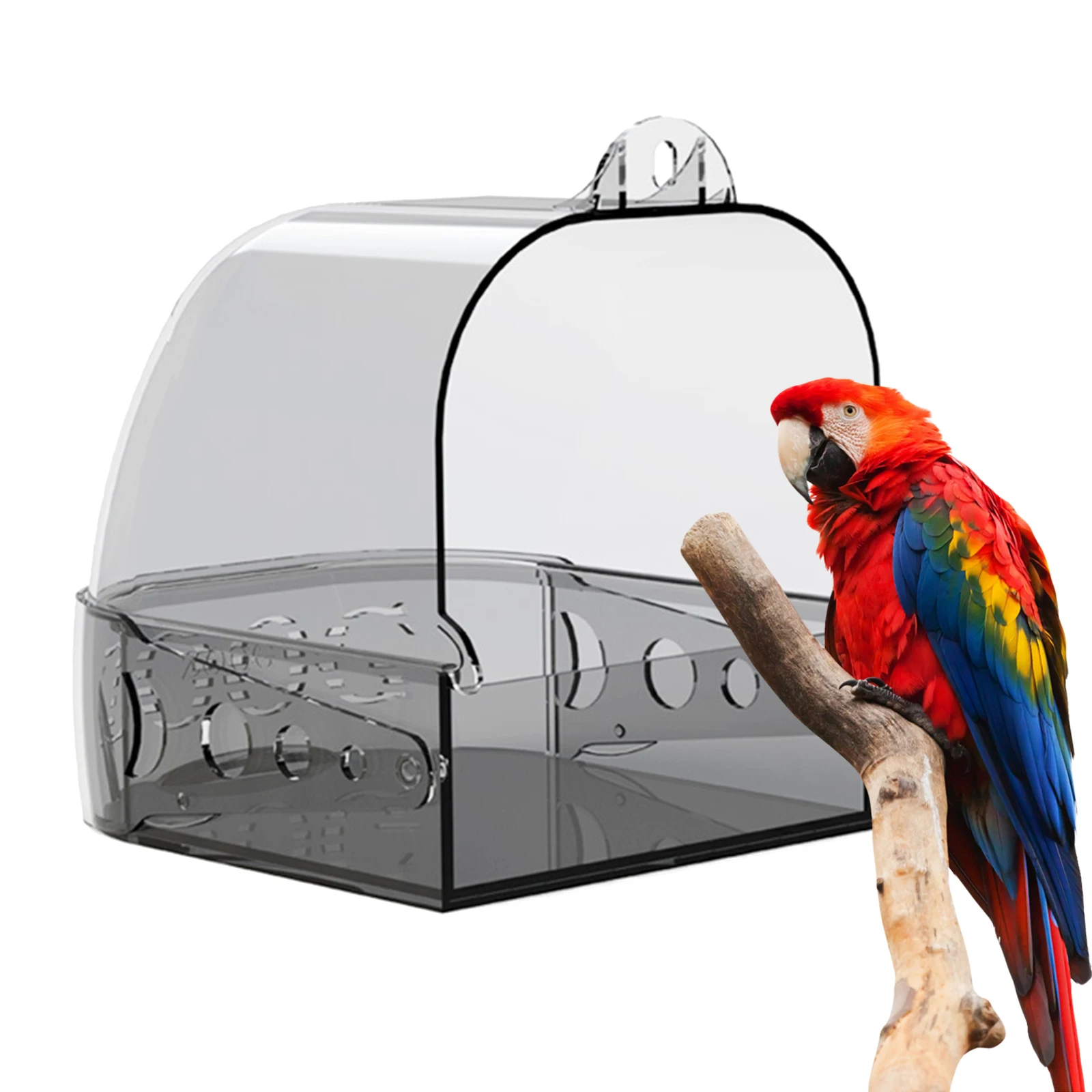 Bird Bath Water Bowl Cage Accessories Bird Bathtub Parrot Bathing Tub Hanging for Parakeets Finch Budgie Small Birds Canary