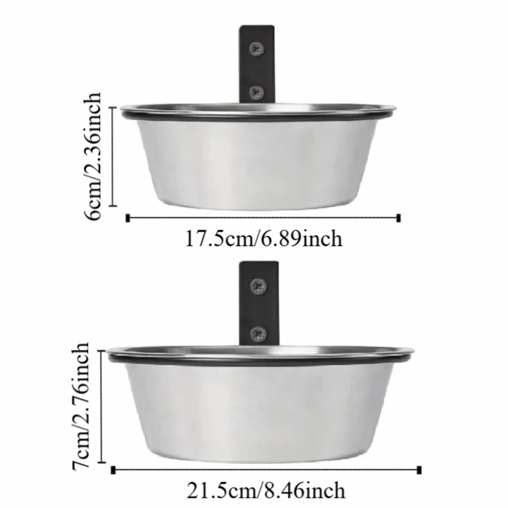 Foldable Hanging Pet Bowl 6/8inch Wall Mounted Stationary Dog Cage Bowl Stable Detachable Pet Feeder Container Wet Dry Food