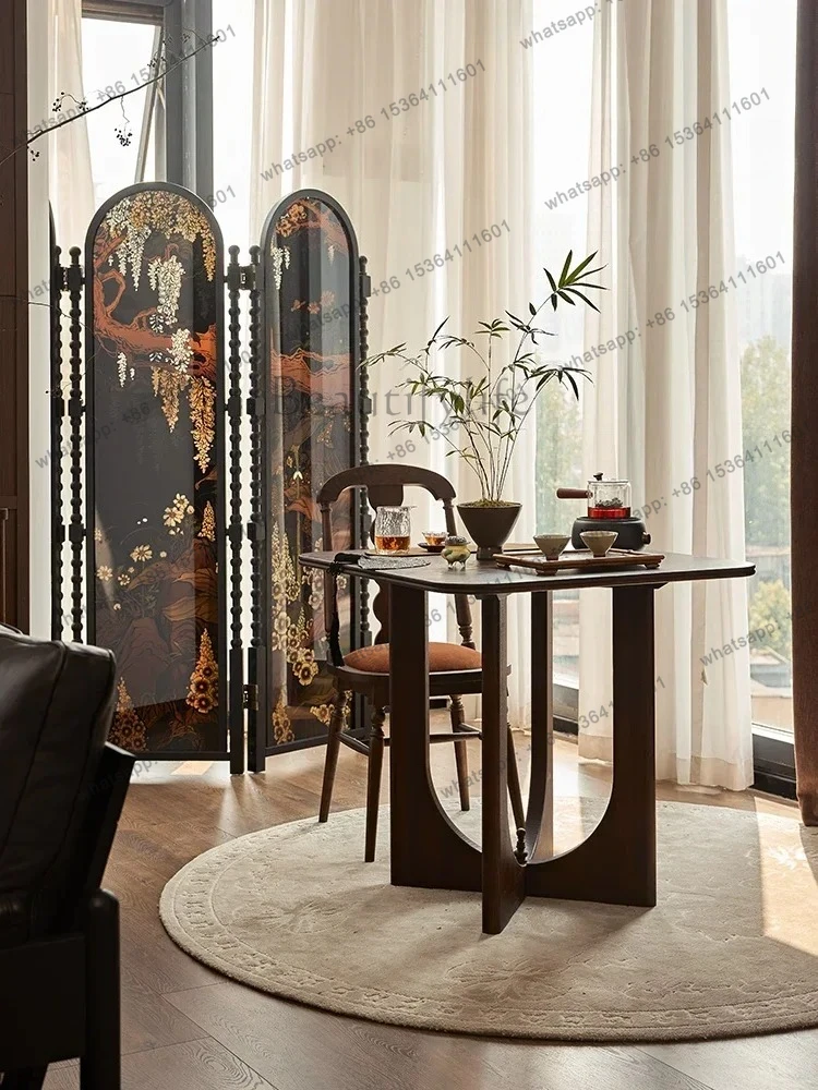 

44New Chinese style tea room balcony small tea table Japanese style household solid wood simple small tea table