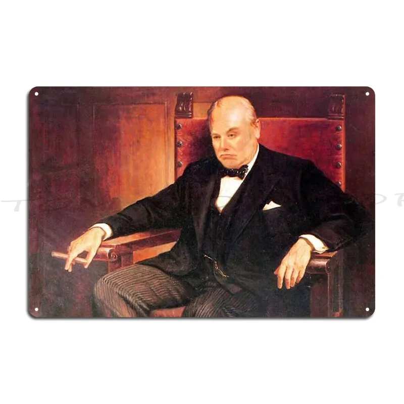 Winston Churchill Metal Wall Decor Cinema Garage Printing  Tin Sign Poster