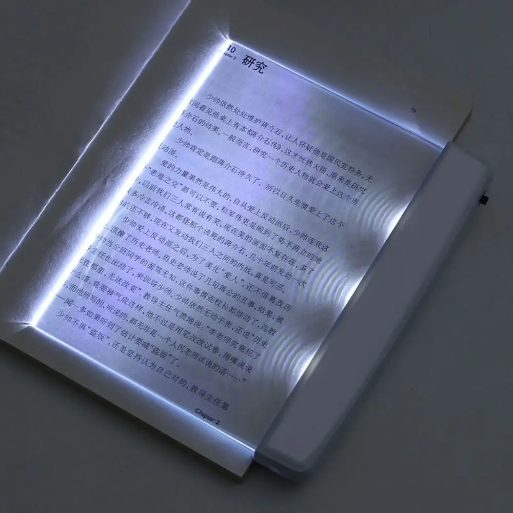 Portable Flat Panel LED Book Lamp Eye Protection Transparent Bedside Study Light High Brightness Multipurpose Night Light Home