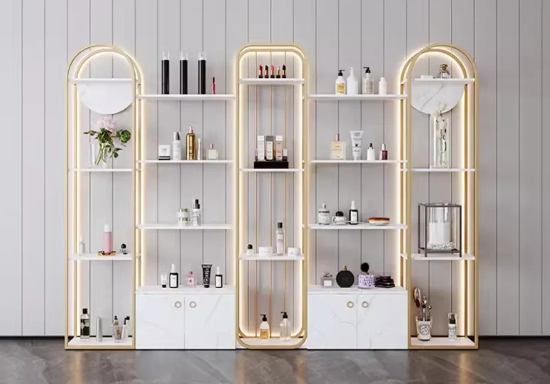 Display Cabinet Modern Wooden With Glass Doors Living Room Space Saving Easy Assembly