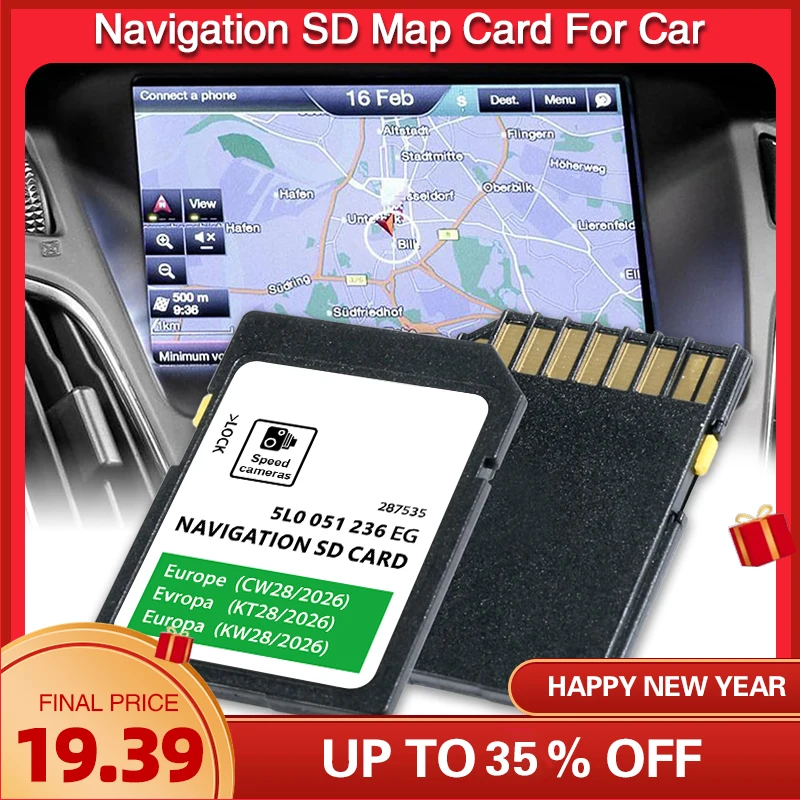 

GEN2 MIB2 для Skoda Octavia Superb Fabia Car Amundsen MIB2 GPS-навигация SD-карта Великобритания Европа 2026 с противотуманной пленкой