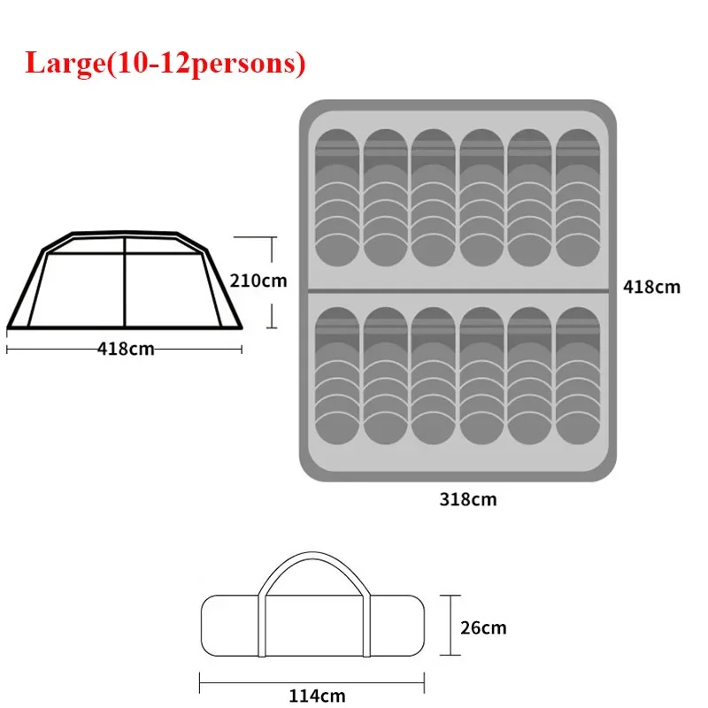 5-8 osób duży namiot podwójna warstwa kempingowy na świeżym powietrzu pogrubiony dwie sypialnie jedna sala wiele osób rodzinny namiot w pełni pokryć
