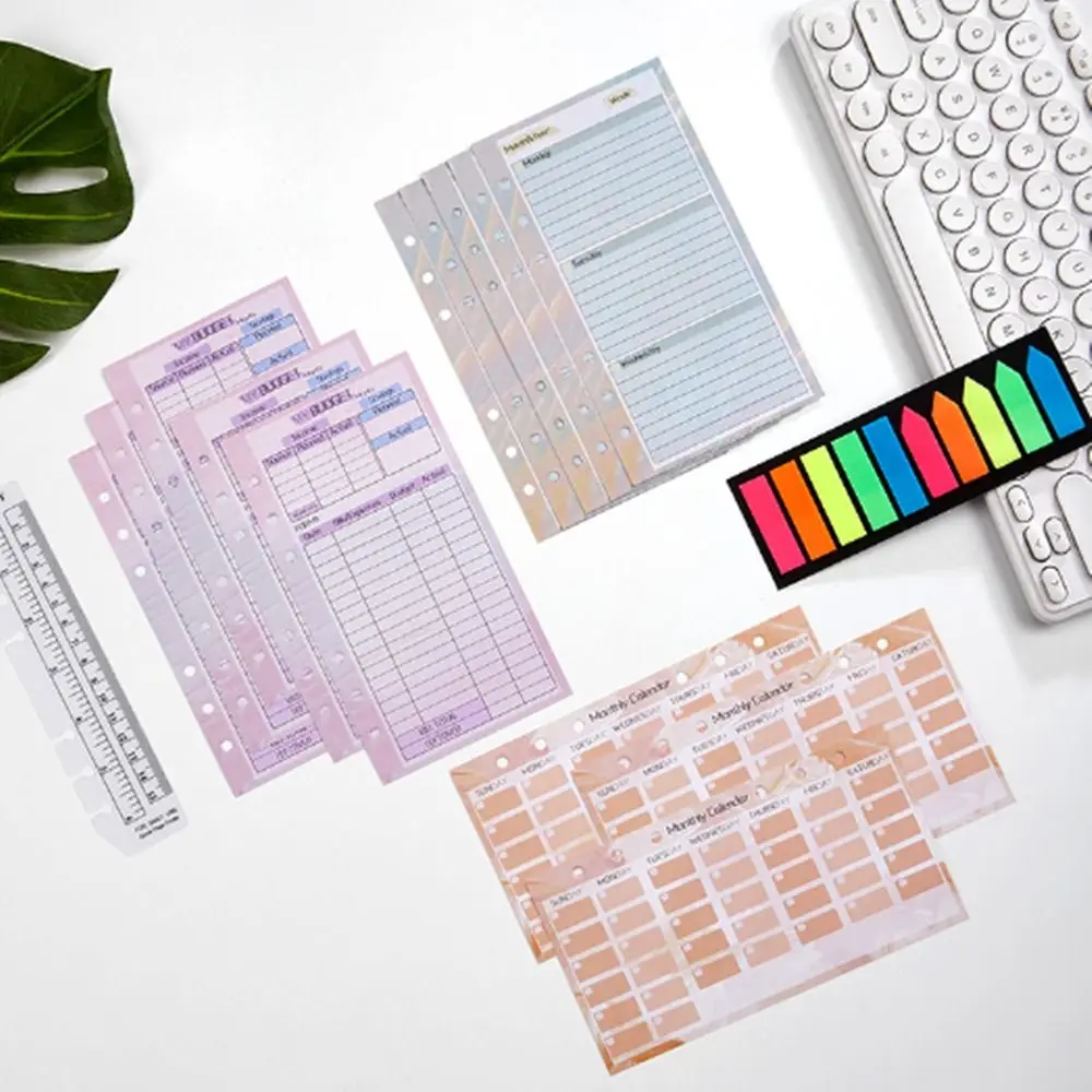 

Budget Sheet Notebook Refill Weekly Monthly Money Saving Loose Leaf Inside Paper 6 Hole Binder Pockets Spiral Binder Inner Page