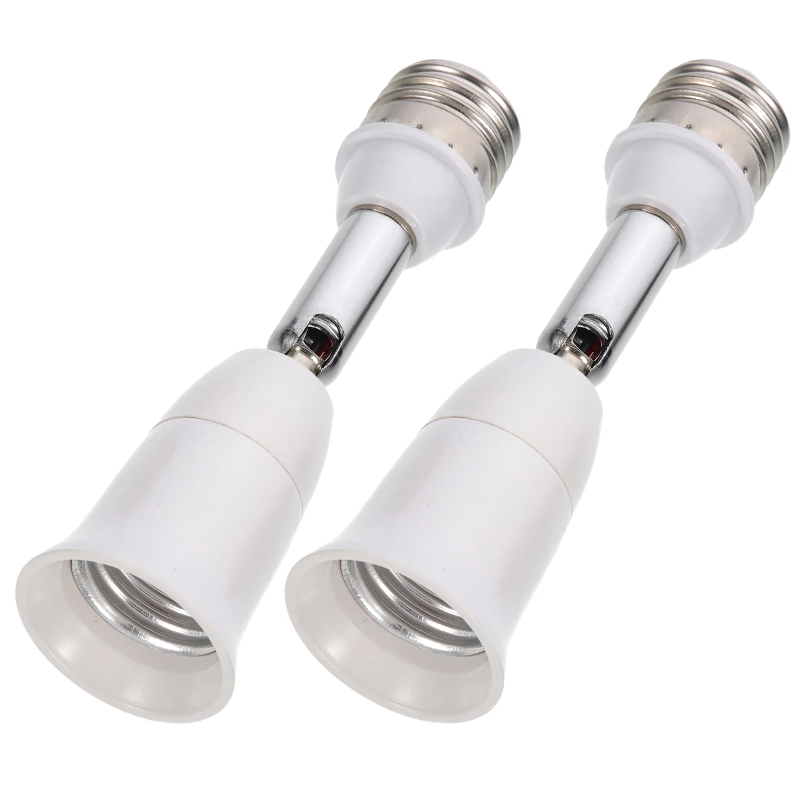 

2 Pcs Extended Bend Socket Adjustable Bulb Extension Light Outlet Adapter Sensor Angle Metal Extender Shop