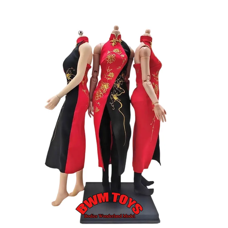 

В наличии, 2 шт./компл., 1/6, женские красные, черные чулки Cheongsam, модель одежды, подходит для тела 12 дюймов AT202 AT203 TBL S07C