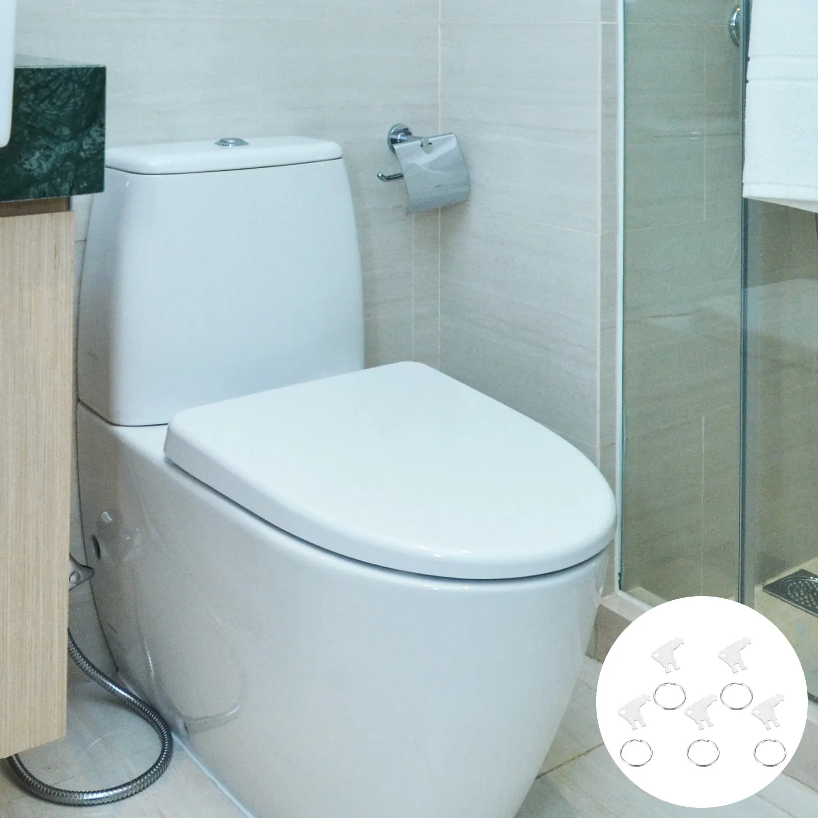 

Набор из 5 прочных металлических ключей для диспенсеров для бумажных полотенец и туалетной бумаги, универсальные сменные ключи для коммерческого использования, офисов, школ, туалетов