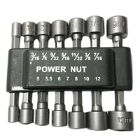 14 PCS Power Nut Driver Bit Set WITHOUT MAGNETIC Metric Socket Wrench Screw 1/4 Inch Driver Hex