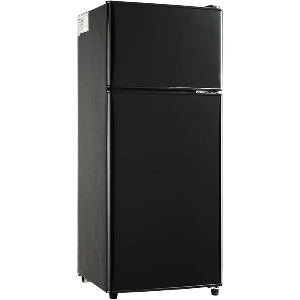 

Compact Refrigerator Double Door Mini Fridge with Freezer, 3.5 CU FT Mini Refrigerator with 7 Level Adjustable Thermostat