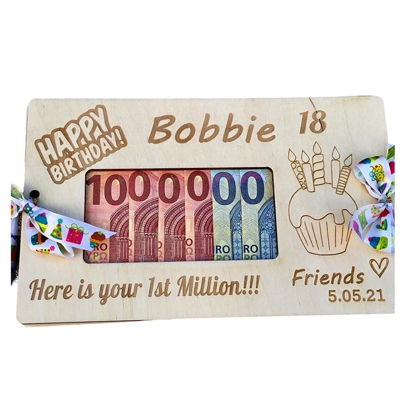 Gepersonaliseerde Houten Geld Geschenkdoos Verjaardagscadeau Doos Voor Contant Geld Cadeau Envelop Geld Cadeau Idee Duurzaam Gemakkelijk Te Gebruiken