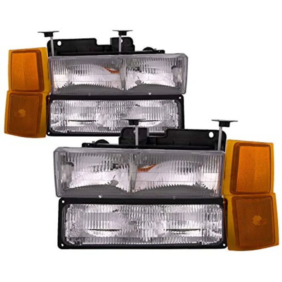 

Хромированные галогенные фары, совместимые с Chevy Blazer C K 1500 2500 3500 Suburban 1500 2500 3500 Tahoe включает в себя драйвер и пас