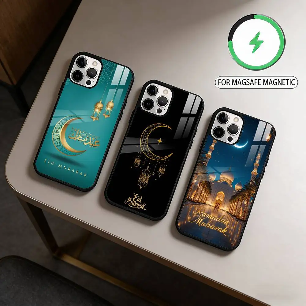 

Eid Mubarak Ramadan Kareem Magnetic For Magsafe Wireless Charging Phone Case For iPhone17,16,15,14,13,12,11 Plus,Pro Max