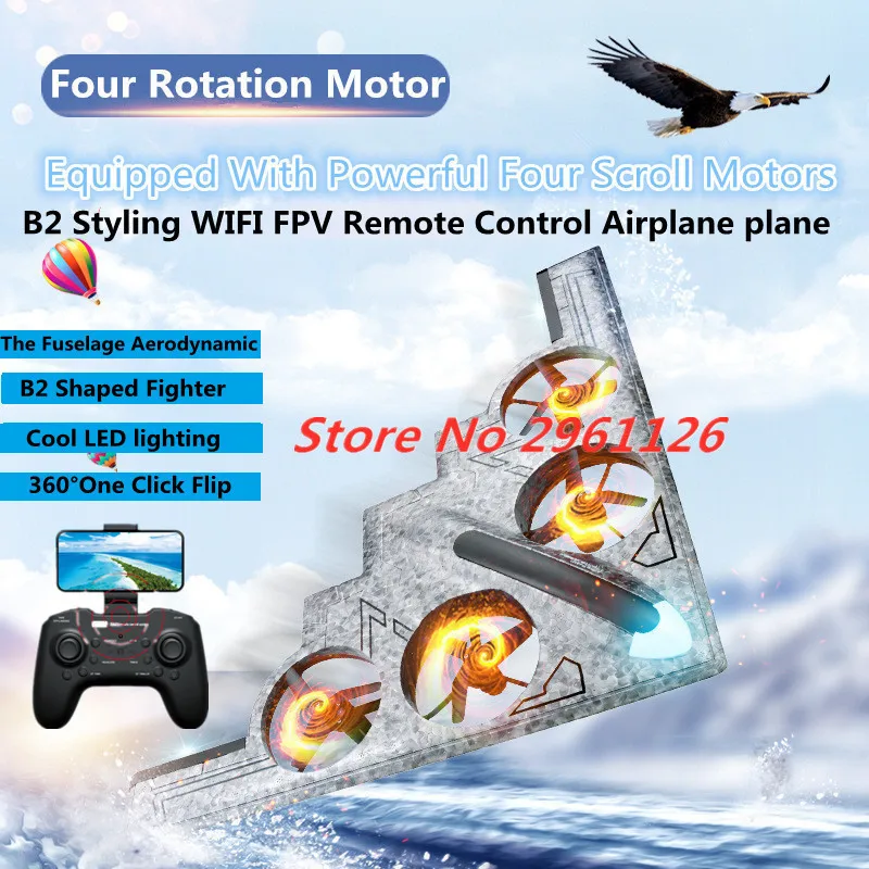 B2 Styling WIFI FPV Smart Hover Modello di caccia telecomandato 2.4G Senza testa Una chiave Decollo Turbofan Struttura RC Aereo Aereo