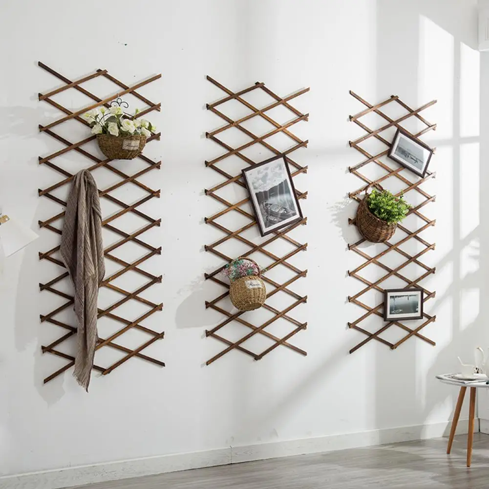 Wooden Trellis Wooden Extendable Trellis for Climbing Plants Adjustable Wall-mounted Indoor Outdoor Garden Decor Panel