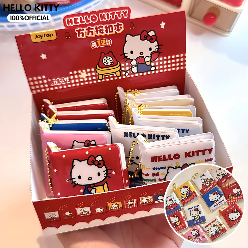 Genuine Sanrio Hello Kitty Mini Notebook Cartoon Portable Hanging Scrapbook Paperbooks with Snap Closure Stationery Gifts