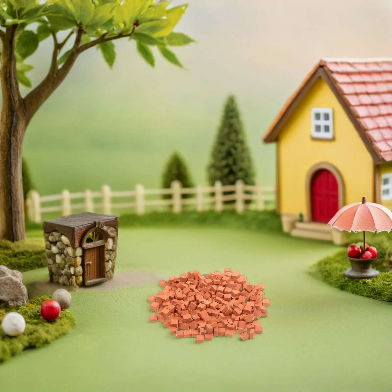 

210Pcs Miniature Grey Brick Stone 1:16 Scale Artificial Clay DIY Small Garden Pavement Landscape Accessories Simulation Brick