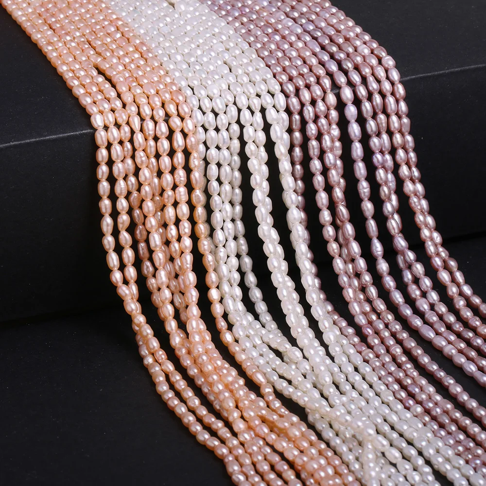 2-3mm AAA High Quality High Luster Natural Freshwater Pearl Rice Shaped Beads for Jewelry Making DIY Necklace Bracelet Accessory