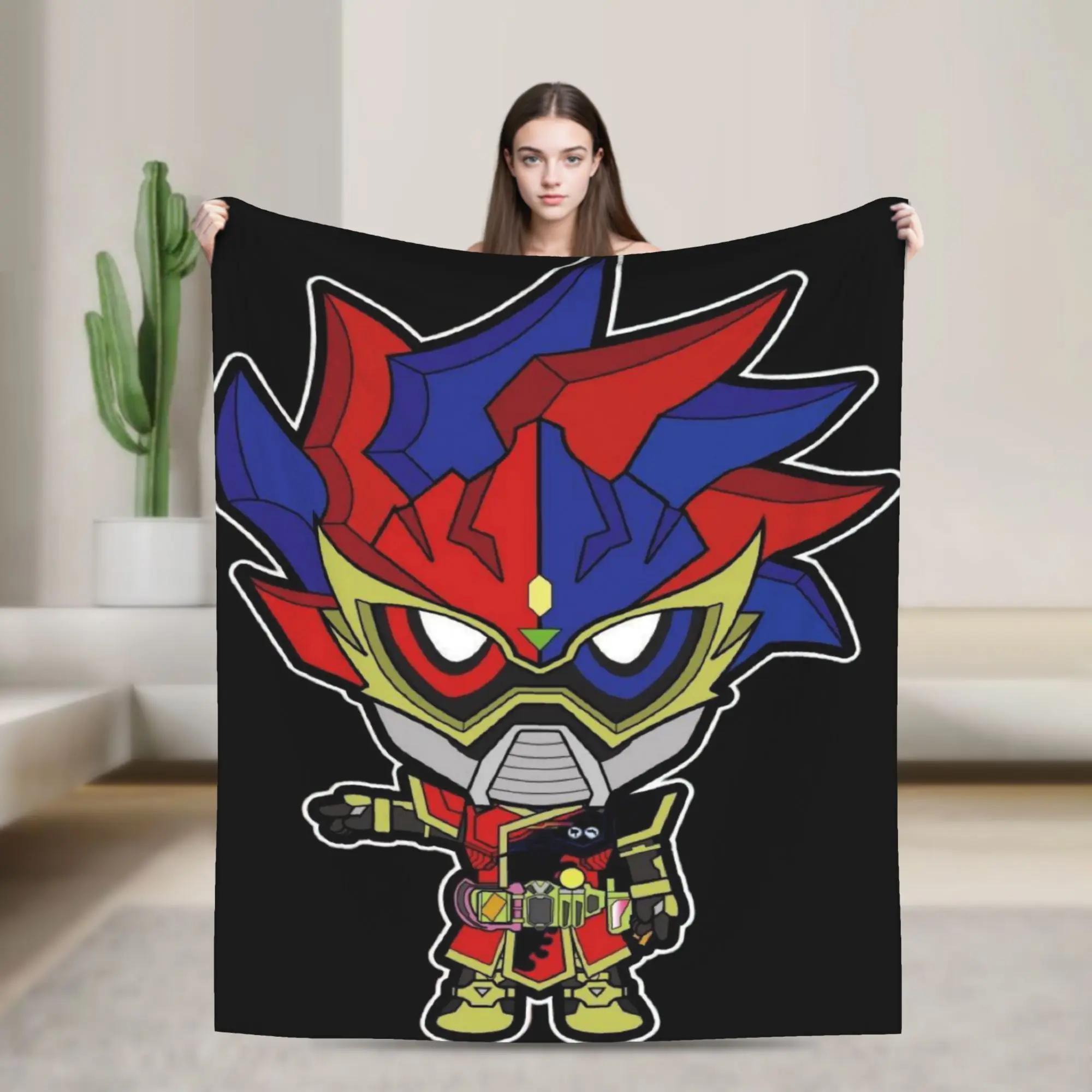 Soft Warm Blanket Picnic Kamen Rider Cartoon Throw Blanket  Flannel Bedspread For Outdoor Graphic Sofa Bed Cover