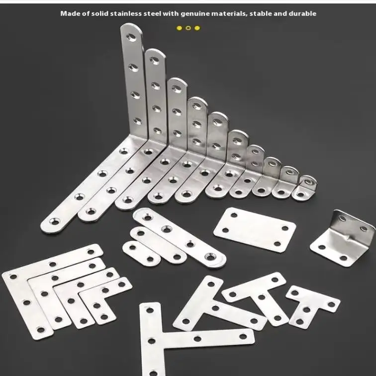 

L-образный угловой кронштейн под углом 90 градусов, 10/5/2 шт., утолщенный угловой код из нержавеющей стали, деревянная доска, соединительный слой пластины