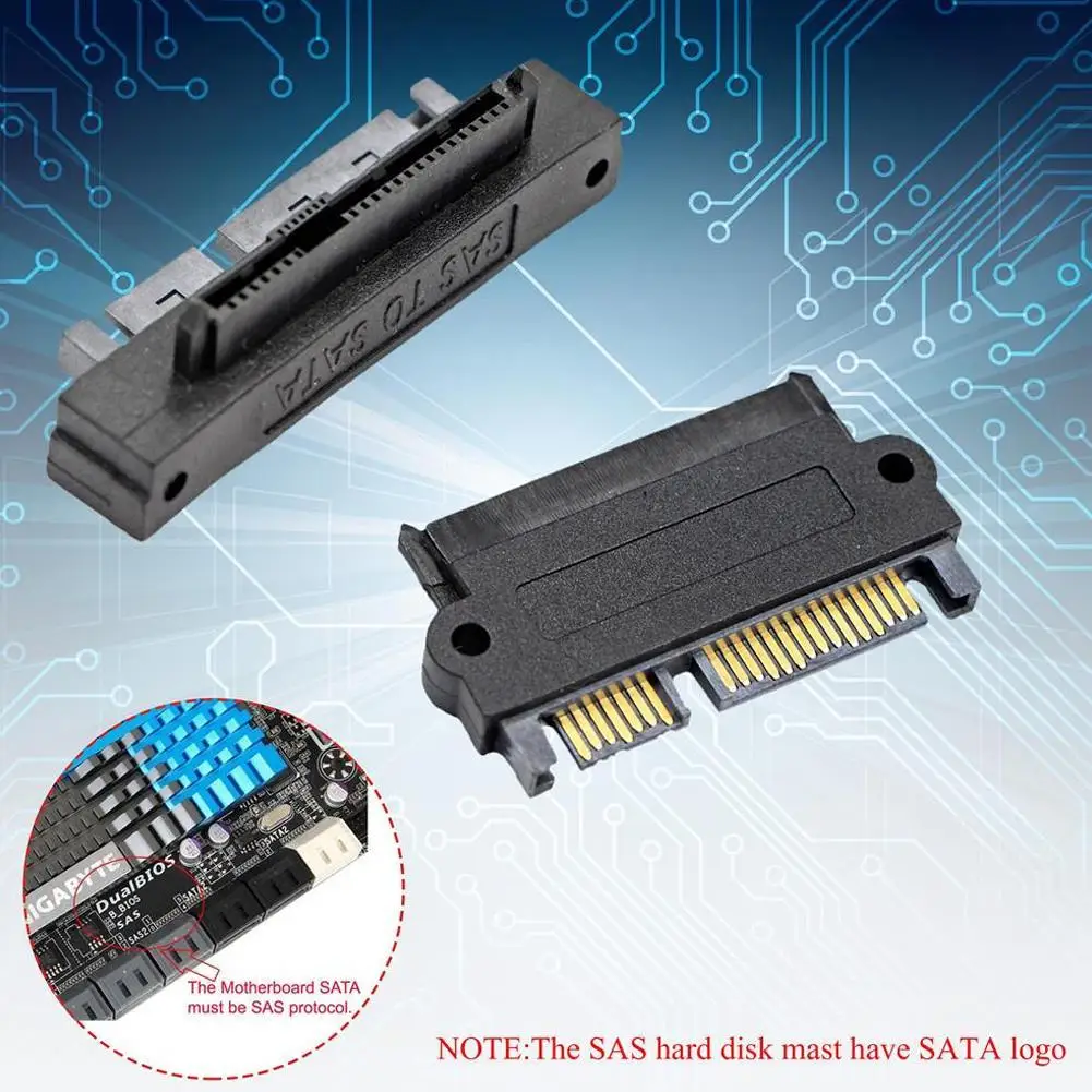 SFF-8482 SAS 22 Pin To 7 Pin + 15 Pin SATA Hard Disk Drive Raid Adapter Straight Head Portable Durable High Quality For PC