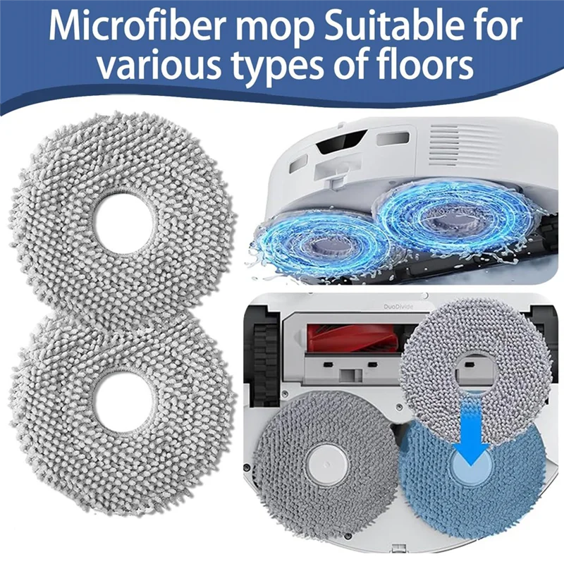 【Berserk】مجموعة ملحقات للمكنسة الكهربائية Roborock QV 35A / QR 798 فرشاة جانبية رئيسية فلتر HEPA ممسحة قماش كيس لجميع الغبار