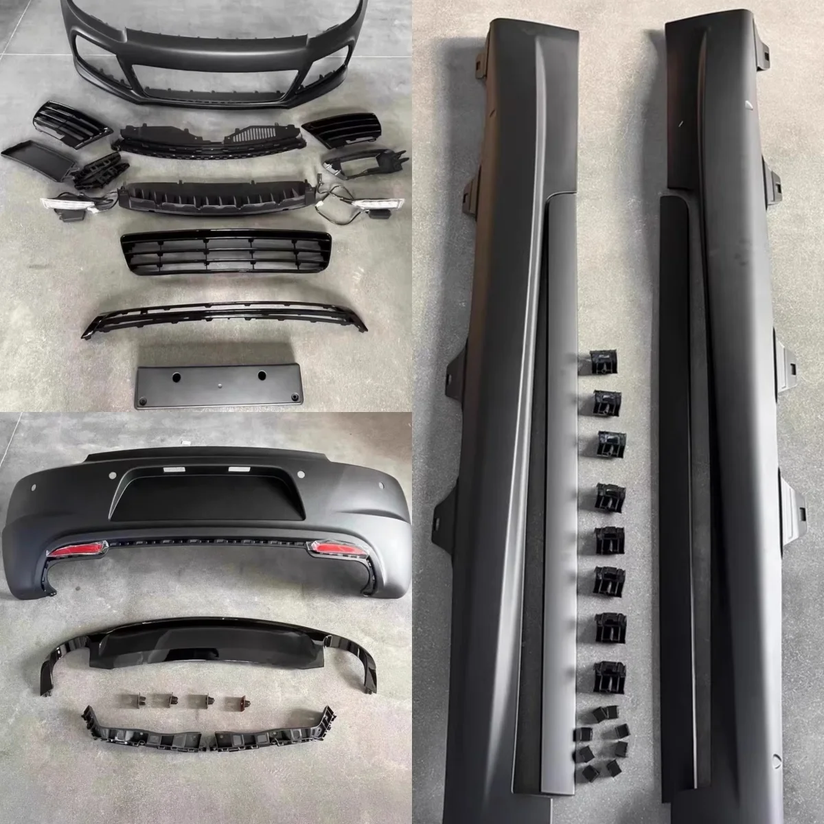 For Volkswagen Vw Scirocco Modified R Style Surround Front Bumper Rear Bumper Side Skirt Car Body Kit Accessories