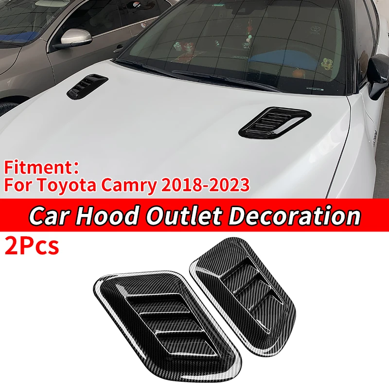 Car Decorative Cell Air Flow Intake Hood Scoop Bonnet Vent Cover Stickers Styling Auto Accessories For Toyota Camry 2018-2023