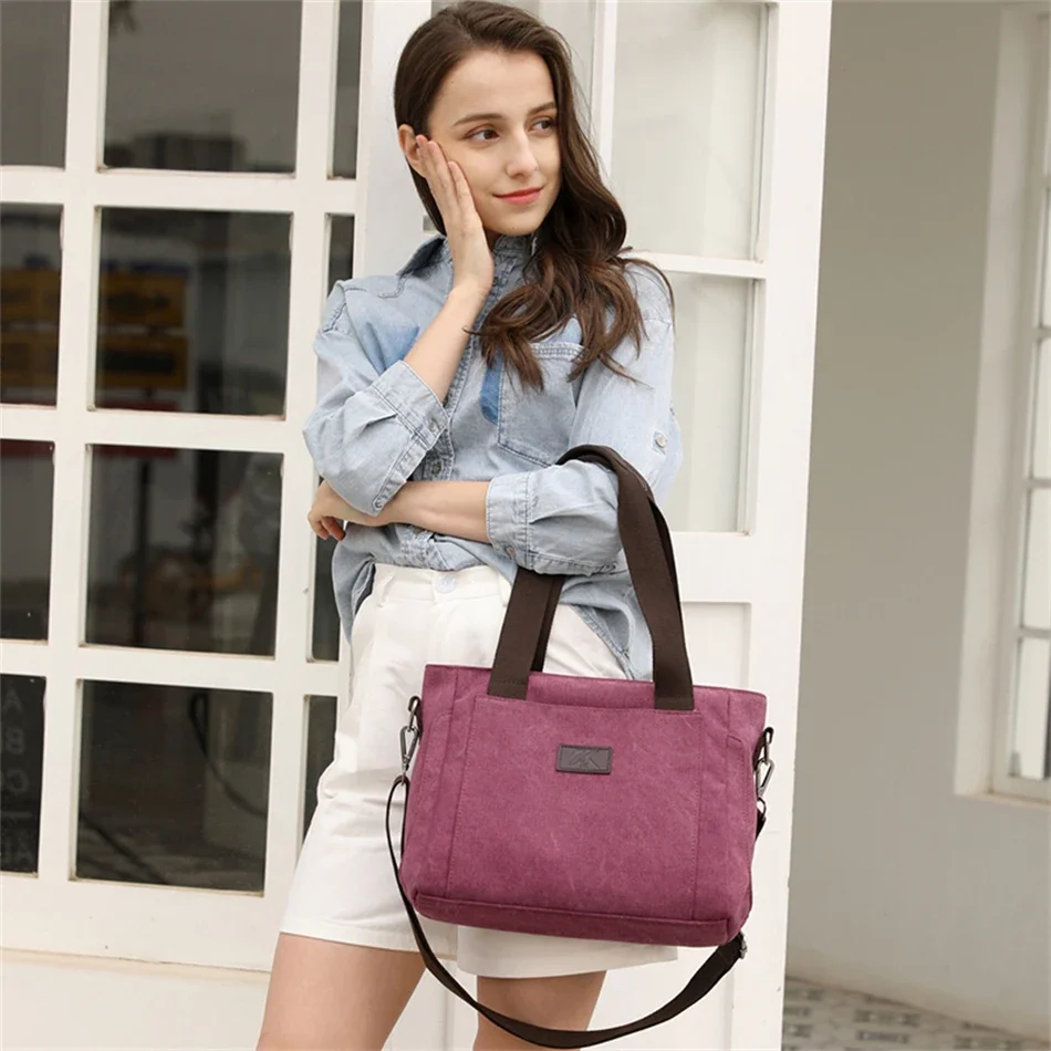 Fashion Canvas Cloth Women Handbag Purses Casual Large Capacity Ladies Shoulder Bag Female New Tote Shopper Bags Sac A Main