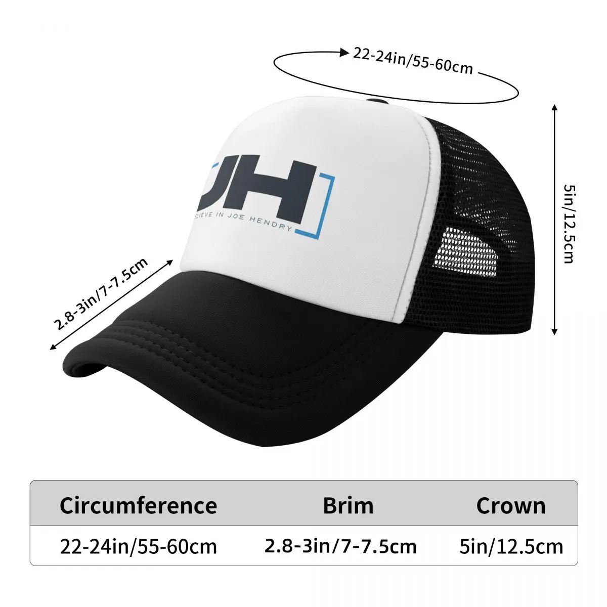 Joe Hendry Wrestling JH Trucker Hat For Men Women Cooling Breathable Mesh Side Sun Hats Caps Adjustable Fit For Casual Wear