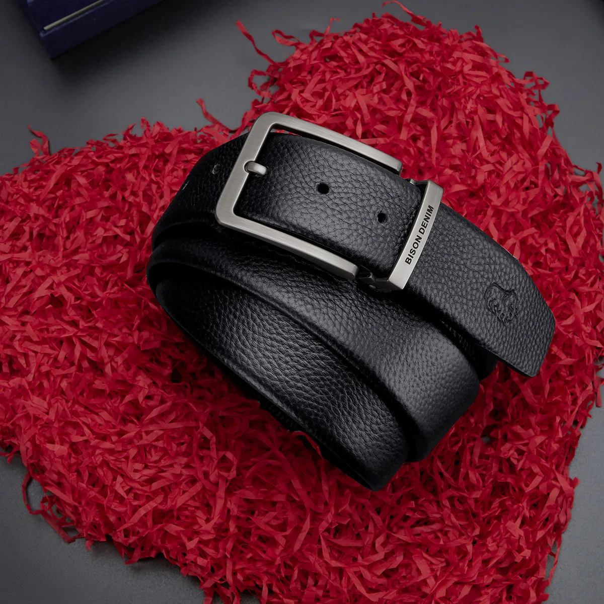 BISON DENIM Genuine Leather Alloy Pin Buckle Luxury Brand Leather Strap Belt for Men Vintage Designer Belt High Quality N71741