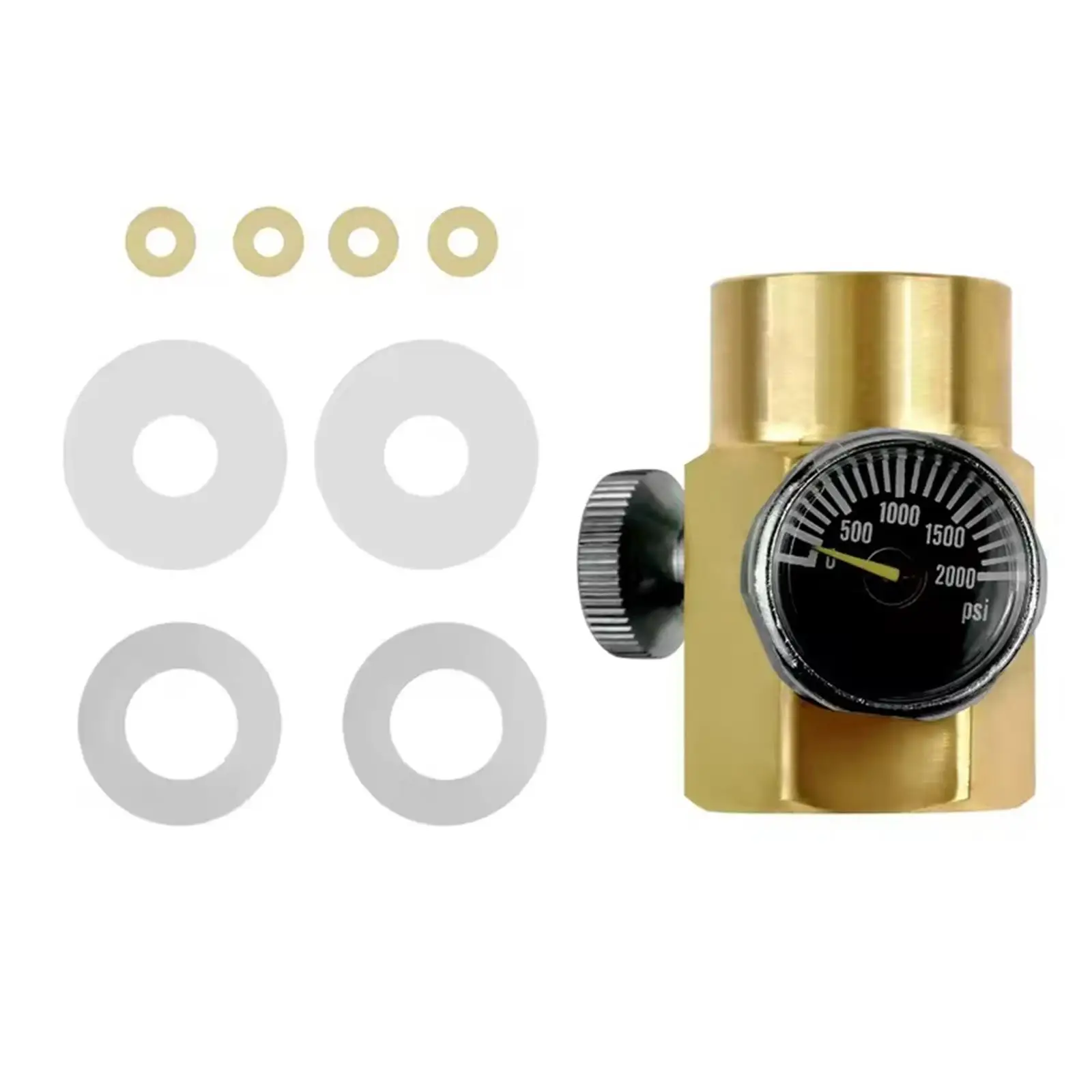 Soda Bottle Adapter Connector with Gauge TR21.4 to CGA320 Brass Accessory for Home Soda Machine CO