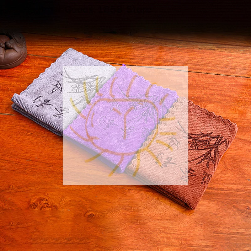 30*30cm Super Absorbent Thick Tea Towel - High-End Professional Tea Table Cleaning Cloth Coaster Accessories for Tea Ceremony