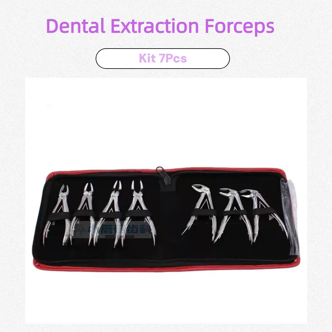 7Pcs Dental Extraction Forceps Set – Stainless Steel for Adult & Child. Minimally Invasive, Surgical Grade, Durable.