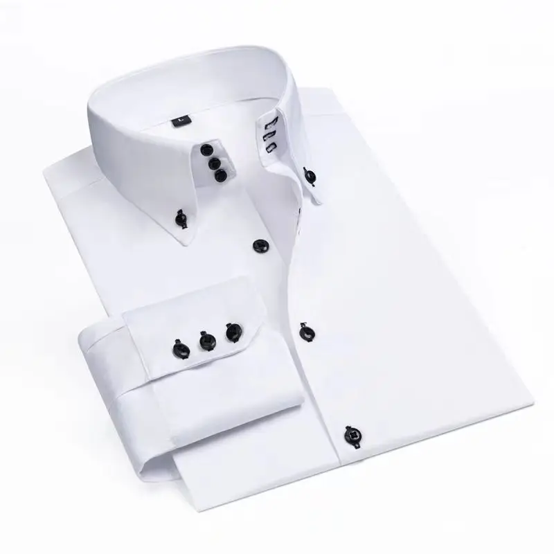 New Long Sleeve Dress Shirts for Men Korean Slim-fit White Casual Shirt Spring and Autumn Formal Business Non-ironing Clothing