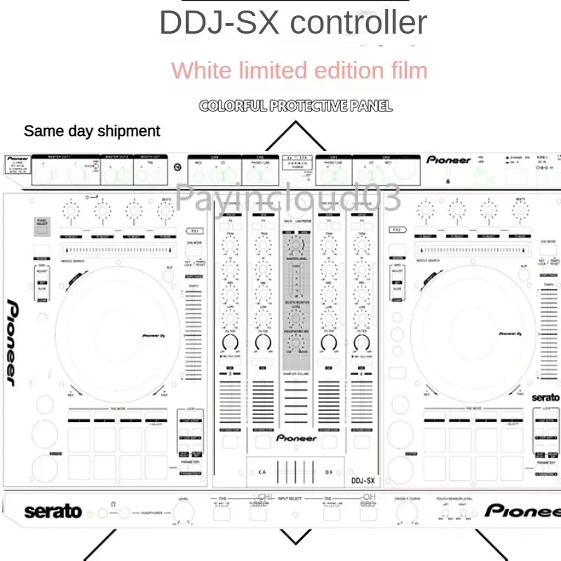 DJ Pioneer DDJ-SX Lecteur CD Contrôleur Panneau numérique Film de protection auto-adhésif (hors équipement)