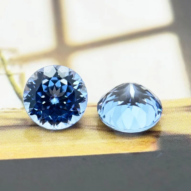 

Top Quality Lab Grown Sapphire Round Shape Cornflower Color Charm Beads for Diy Jewelry Making Ring Selectable AGL Certificate