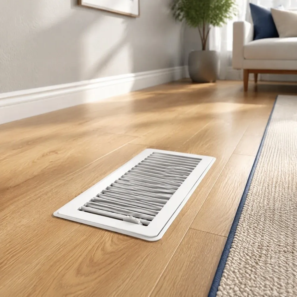 Modern 4" x 10" Floor Register Heavy Duty Steel White Air Supply Lever Easy Install Floor Vent Covers Floor - view 3